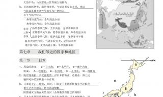 初一下册地理复习提纲